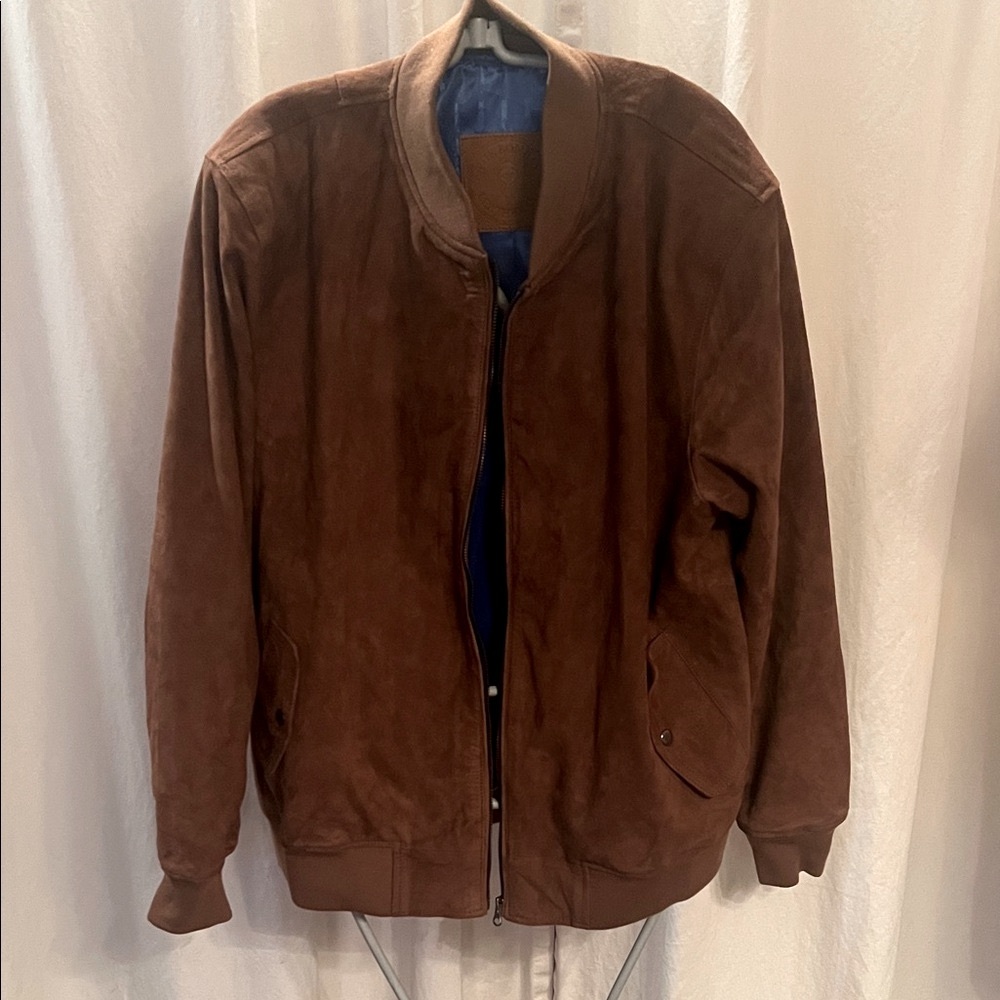 Bombay Leather Mens Baron brown suede Leather Jacket NWOT - Picture 2 of 15